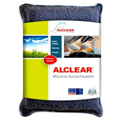 Abbildung von ALCLEAR 950014Microcar Auto Mikrofaser Scheiben Schwamm Autopflege, blau/grau, aus Mikrofasertuch Material, Trockentuch gegen Beschlagene Windschutzscheibe