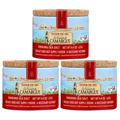 Abbildung von Le Saunier De Camargue Fleur Sel Sea Salt, 4.4 Ounce Canisters (Pack of 3)