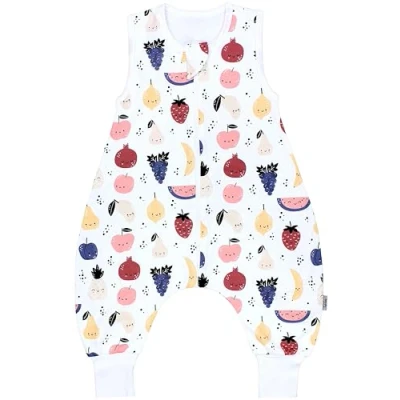 Abbildung von TupTam Sommerschlafsack Baby mit Füßen Leichter Schlafsack Sommer 0.5 TOG, OEKO TEX, Farbe: Eis Sommerfrüchte Sonne Regenbogen Blume, Größe: 92 98