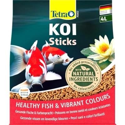 Abbildung von Tetra Pond Koi Sticks Futter für farbenprächtige Fische und eine verbesserte Wasserqualität, 4 L Beutel