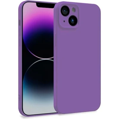 Abbildung von MyGadget Hülle für iPhone 14 Plus Zweilagige Handyhülle mit Kameraschutz Cover Innenfutter &amp; Silikon außen Lila