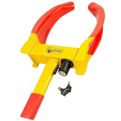 Abbildung von Hyfive Wheel Clamp Universal Trailer Sicherheit Caravan Lock 2 Schlüssel