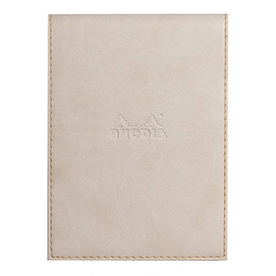 Abbildung von Rhodia 138205C Rhodiarama Notizblock (mit Schutzhülle in Format 11,5 x 15,8 cm, liniert, schick und elegant, Kunstleder, ideal für Ihre Notizen) 1 Set, beige