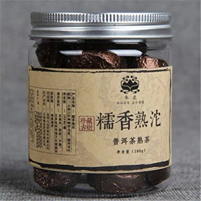 Abbildung von Yunnan Puerh Tee Puer Kleine Dose Klebreis Pu er gekochter 100g (0.22LB) Gesundheitstee Pu&#039;er Schwarzer Chinesischer Reifer erh Roter