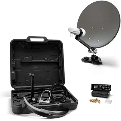 Abbildung von XORO MCA 38 HD Set 38.5cm Camping SAT Antenne inkl. DVB S2 Receiver