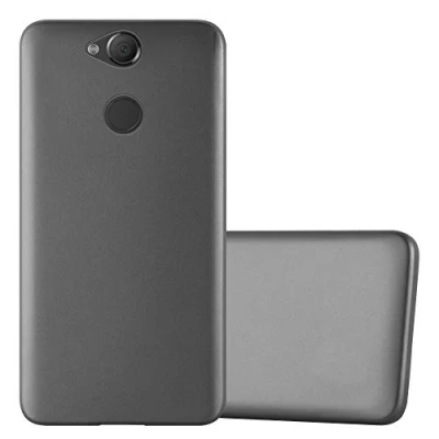 Abbildung von Cadorabo Hülle kompatibel mit Sony Xperia XA2 Schutzhülle TPU Silikon Case Metallic Design Slim Kratzfest Weiche Gummi Rundumschutz für in Grau