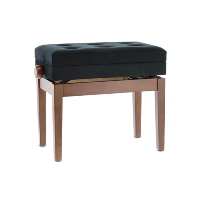 Abbildung von GEWA Pianobank Deluxe Compartment (Massivholz, Bruchlast von 2 Tonnen, Sitzfläche 52x30 cm, präzise Scherenmechanik, Höhe 48 bis 57 cm), nussbaum matt