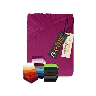 Abbildung von npluseins klassisches Jersey Spannbetttuch vielen Farben + Größen 100% Baumwolle 159.192, 70 x 140 cm, pink