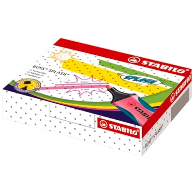 Abbildung von Textmarker STABILO BOSS SPLASH 10er Pack je 2 x grün, orange, pink, 4 gelb