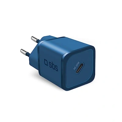 Abbildung von SBS Tragbares Ladegerät für Samsung, iPhone, Xiaomi, Oppo, 20W schnelles Gan Smartphones und Tablets, sicheres Power Delivery mit USB C, blau