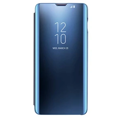 Abbildung von AICase Kompatibel mit Samsung Galaxy S10 Plus Hülle Folio Schutzhülle für Plus, Flip Handy Case Clear View Standing Cover Wake up/Sleep Funktion (Blau)