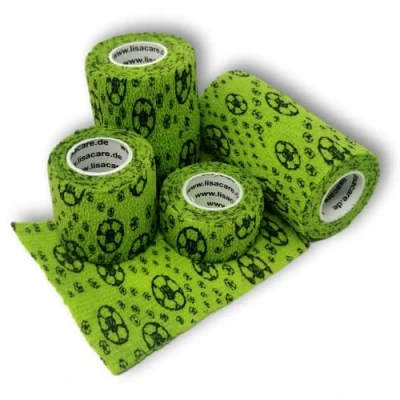 Abbildung von LisaCare Kohäsive Bandagen 2,5cm 10cm Fußball Grün 4 St