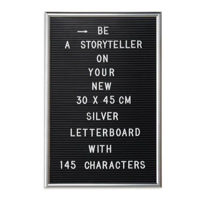 Abbildung von relaxdays Memoboard Letterboard 30 x 45 cm, Silber