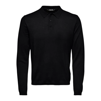 Abbildung von Only &amp; Sons Wyler LIFE REG 14 LS NOOS Poloshirt, Herren, Größe: Large, Black