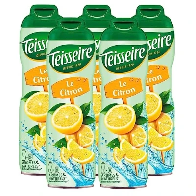 Abbildung von Teisseire Getränke Sirup Lemon/Zitrone 600ml der genauso schmeckt wie die Frucht (5er Pack)