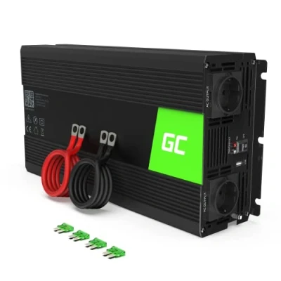 Abbildung von Green Cell® 1500W/3000W 12V auf 230V Reiner Sinus Volt kfz Spannungswandler Wechselrichter Konverter Pure Sine Wave Power Solar Inverter DC AC Umwandler Stromwandler Wohnwagen Auto Autoladegerät
