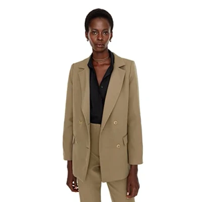 Abbildung von Trendyol Gewoontjes Kurzmantel, Damen, Größe: 36, Light khaki