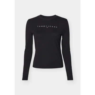 Abbildung von Tommy Jeans SLIM Linear TEE Langarmshirt, Damen, Größe: 54, Black