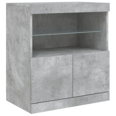 Abbildung von vidaXL Sideboard mit LED Leuchten Betongrau 60x37x67 cm (1 St)