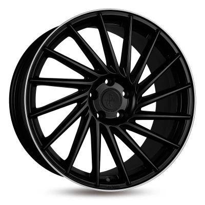 Abbildung von KESKIN 5 loch 19Zoll 112mm Alufelge KT17 Hurricane mattschwarz Horn poliert KT178519511245MBLP Felge