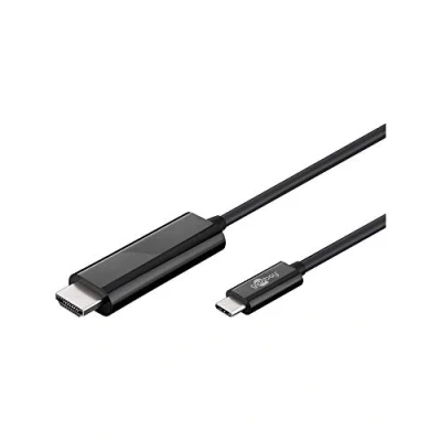 Abbildung von Goobay 77528 USB C HDMI Adapterkabel, Stecker (Typ C) auf A) Video und Audioübertragung, 4K@60Hz, 1,80m, schwarz