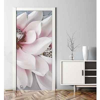 Abbildung von MyMaxxi Tür bekleben mit Türtapete Selbstklebend 90x200 Blüte rosa verschönern Türfolie Türaufkleber XXL Aufkleber Folie Türposter Türklebefolie Blume blühen