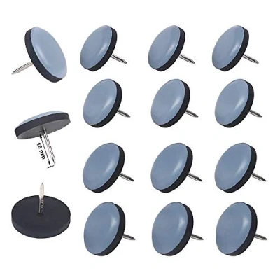 Abbildung von Teflon Möbelgleiter rund mit Nagel Ø 22 mm, 16 Stück 5 mm dick/PTFE Beschichtung/Teflongleiter/Stuhlgleiter