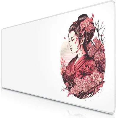 Abbildung von TITANWOLF XXL Speed Gaming Mauspad 900 x 400mm Mousepad Tischunterlage Large Size verbessert Präzision und Geschwindigkeit Geisha