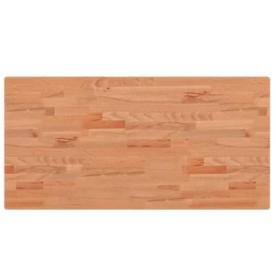 Abbildung von vidaXL Waschtischplatte, Multifunktional Arbeitsplatte mit 4 abgerundeten Ecken, Waschtischkonsole Tischplatte für Badezimmer, Holzplatte Platte Badmöbel, 100x50x2,5 cm Massivholz Buche