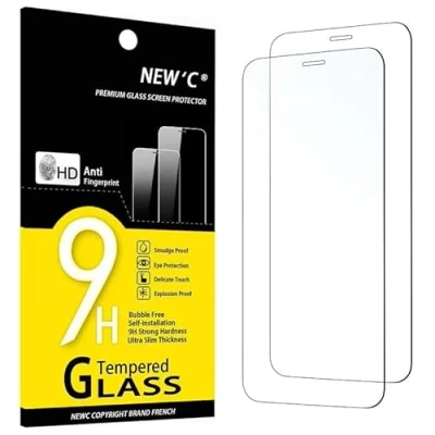 Abbildung von NEW&#039;C 2 Stück, Panzer Schutz Glas für iPhone 12 und Pro (6.1), Frei von Kratzern, 9H Härte, HD Displayschutz folie, 0.33mm Ultra klar, Ultrabeständig,1er Pack (2 Stück)