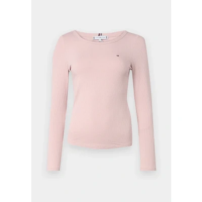 Abbildung von Tommy Hilfiger SLIM Langarmshirt, Damen, Größe: 3XL, Foggy pink