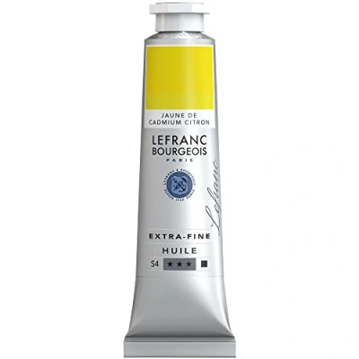 Abbildung von Lefranc Bourgeois 405039 extra feine Ölfarbe in Künstlerqualität aus hochwertigen Pigmenten, lebendige Farben, hohe Lichtechtheit, 40ml Tube Kadmiumgelb Zitron