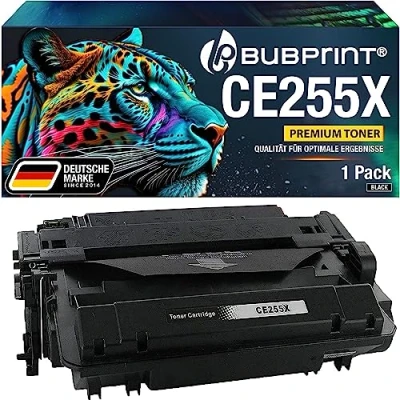 Abbildung von Bubprint Toner kompatibel als Ersatz für HP 55X CE255X Laserjet P3010 P3011 P3015 P3015DN P3015N P3015X Pro MFP M521dn M521dw Enterprise 500 M525 M525dn M525c Schwarz