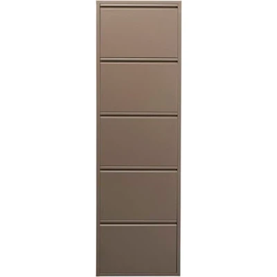 Abbildung von Kare Design Schuhschrank Caruso Taupe, Metall, mit 5 Klappen, Schuhablage für 10 Paar Schuhe, schmal, platzsparend, hoch, Schuhregal, Eingangsbereich, 170x50x15 cm (H/B/T), 88012