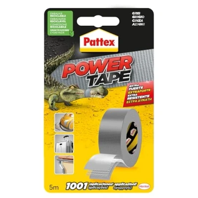 Abbildung von Pattex Power Tape Allzweck Klebeband, 5 m, Grau