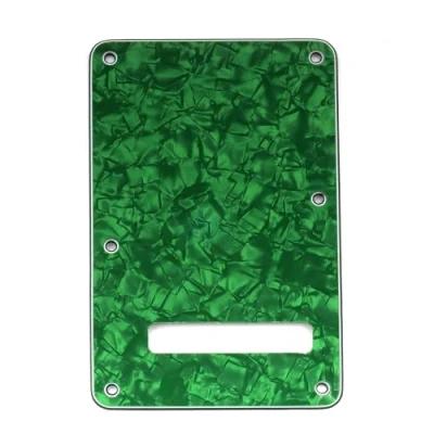 Abbildung von Musiclily 6 Löcher Strat Tremoloabdeckung Back Plate für Fender USA/Mexican Standard Stratocaster Modern Style E Gitarre,4 lagig Green Pearl