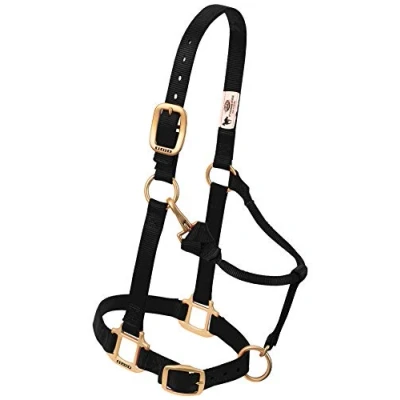 Abbildung von Weaver Leather Unisex Erwachsene 35 7635 BK Halfter für Pferde, Leder, Nylon, verstellbar, 3,8 cm, Schwarz, Average Draft, Wide
