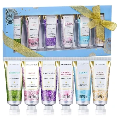 Abbildung von SPA LUXETIQUE Mini Handcreme Geschenkset 6 tlg. Shea Butter Feuchtigkeitsspendende Set Mit Vitamin E, für Trockene Hände, Weihnachtsgeschenke, Muttertagsgeschenk