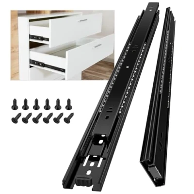 Abbildung von AOLISHENG Schubladenschienen Vollauszug 550mm Kugelauszug Küchenschrank Schubladenführungen Schienen Schubladen Schienensystem Mit 45 kg Tragkraft 1 Paar(2er Set)