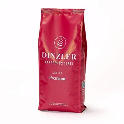 Abbildung von Dinzler Kaffeerösterei Kaffee Premium ganze Kaffeebohnen kräftiger Frühstückskaffee wenig Säure 1kg Bohne Ideal geeignet für Vollautomaten Hervorragendes Aroma