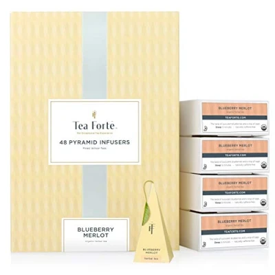 Abbildung von Tea Forte Organic Blueberry Merlot Früchtetee 48 tee pyramiden Event Box by Forté