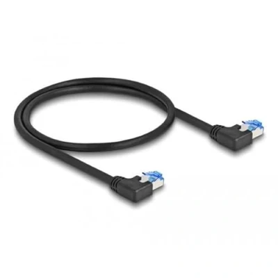 Abbildung von DeLOCK Netzwerkkabel RJ45 Cat.6A S/FTP links gewinkelt 0,5m schwarz Marke