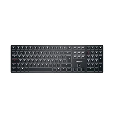 Abbildung von CHERRY KW X ULP, Ultra Flache Mechanische High End Tastatur, UK Layout (QWERTY), Kabellose Multi Device Tastatur Für Bis Zu 4 Geräte, Wiederaufladbar, Schwarz