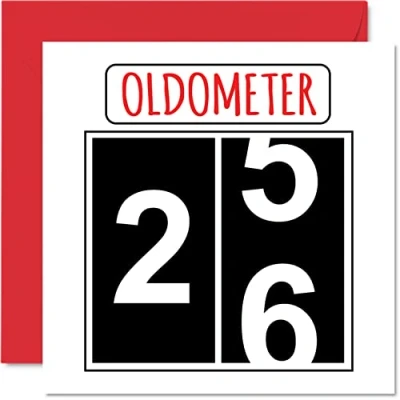 Abbildung von Stuff4 Lustige Karten zum 26. Geburtstag für Männer und Frauen Oldometer Glückwunschkarte Sohn, Tochter, Bruder, Schwester, 145mm Grußkarten, Karte