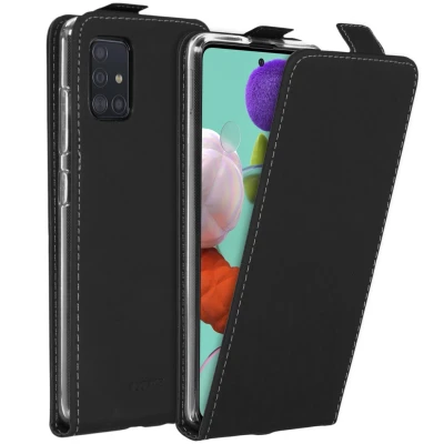 Abbildung von Samsung Galaxy A51 Hülle Kunstleder Accezz Flip Case Handyhülle Schwarz