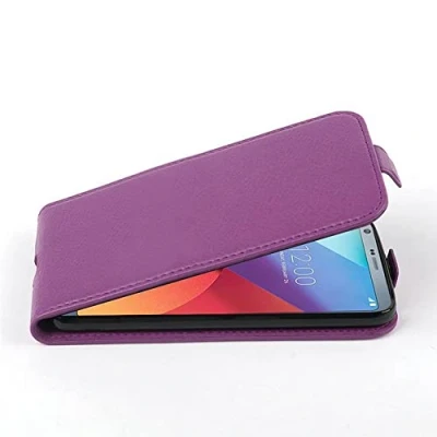Abbildung von Cadorabo Hülle kompatibel mit LG G6 Flip Design aus Premium Kunst Leder Klappbare Stoßfeste Magnetische Cover für Tasche in Lila