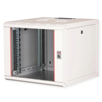 Abbildung von ROLINE 19 inch Wall housing Pro 9 U, 600x600 WxD grey, mounted rack, 9U, Key lock, Rack rails, 12.2 kg, Grey