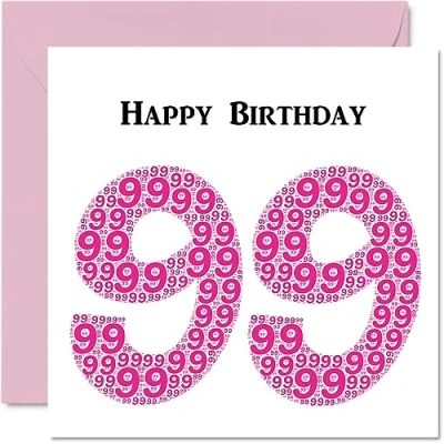 Abbildung von lustige Geburtstagskarte zum 99. Geburtstag für Frau Shapecloud Happy Birthday Karte Großvater, Oma, Vater, Mutter, 145 mm x Grußkarten,