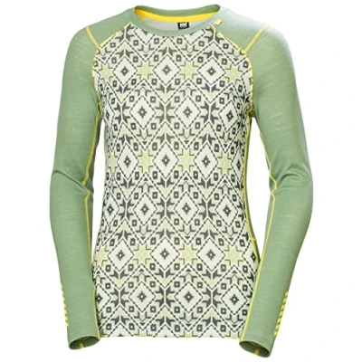 Abbildung von Helly Hansen W Lifa Merino Midweight Graphic Crew Jade 2.0 Star Pixel M