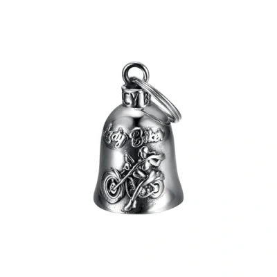 Abbildung von Mocy Bell Clochette Moto Lady Biker Guardian Gremlin Acier inoxydable Argent